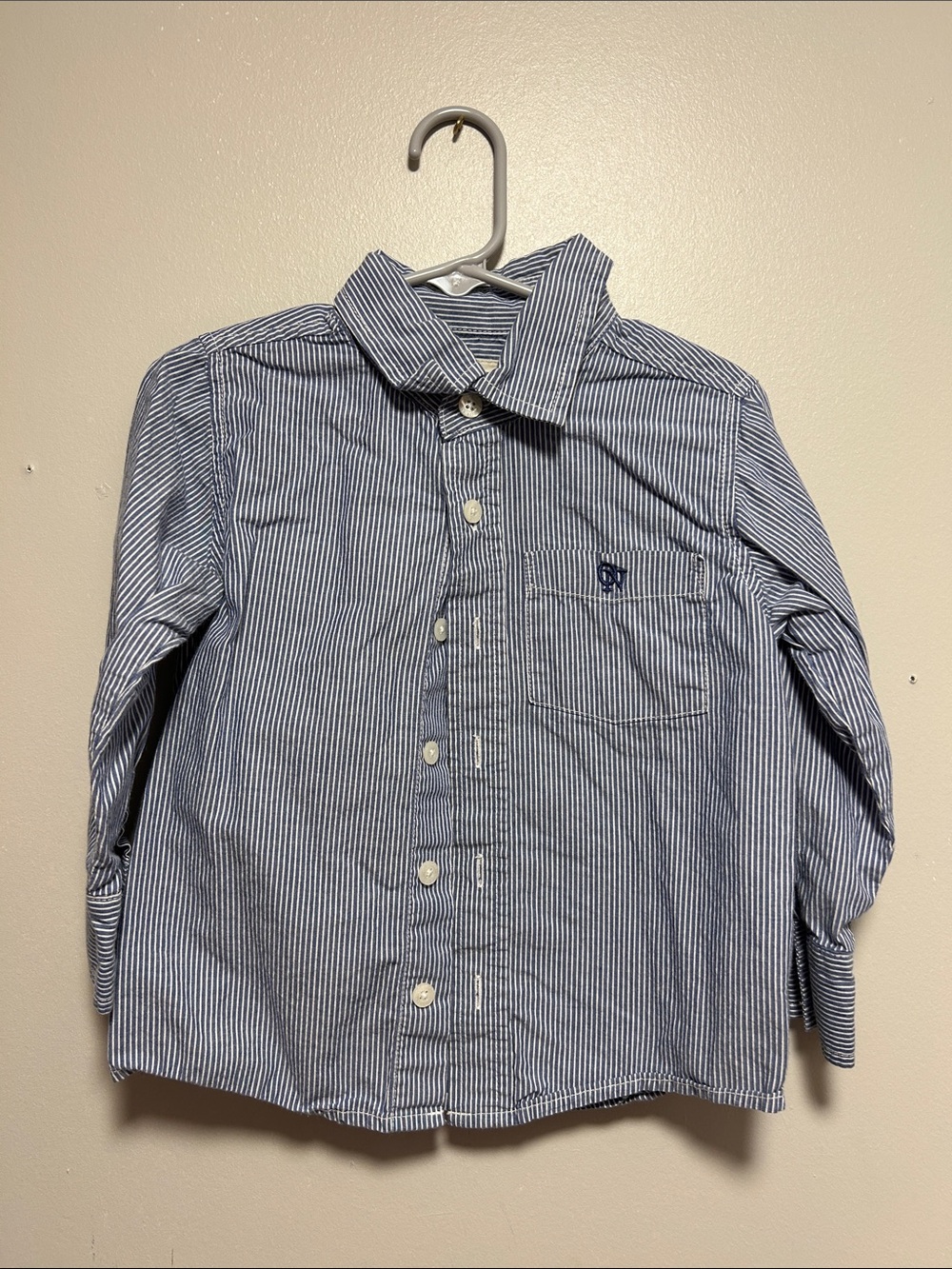 Classic Y2K Vintage Striped Button-Down Shirt - Blue - Kids